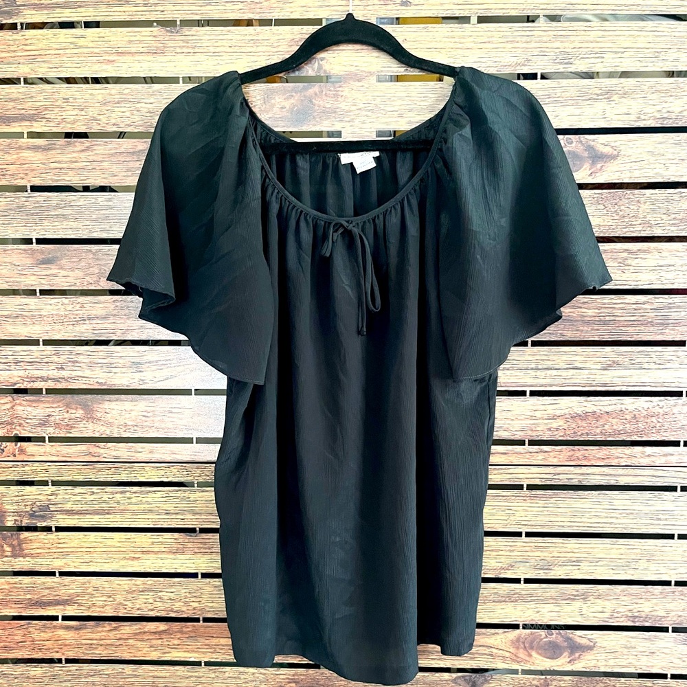Vintage Black Oscar de la Renta shirt, short sleeves size L
